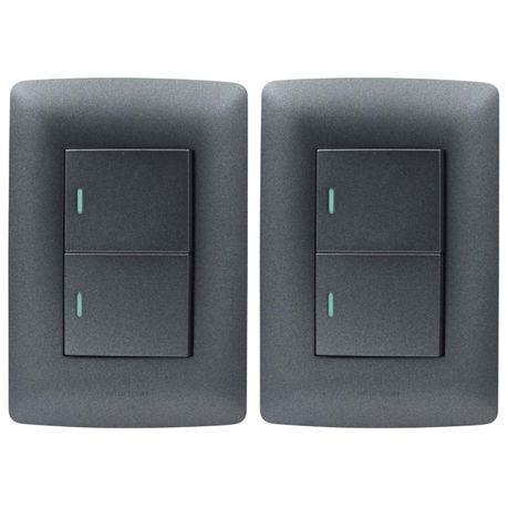 Hello Today Metallic Black 2 Lever 1 Way Light Switch - 2 Pack Image