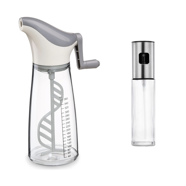 Premium Salad Dressing Mixer with 100ml Glass Oil Spray Bottle