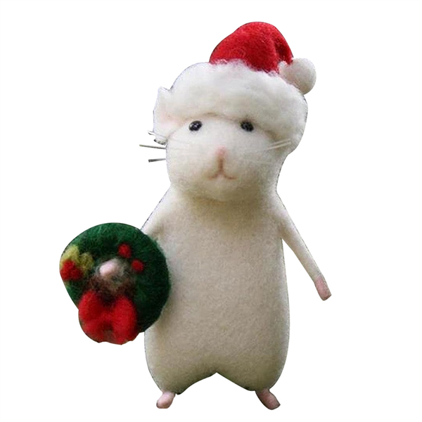 Halloween Mouse with a Pumpkin Felted Animals, Needle Felted Christmas Mous