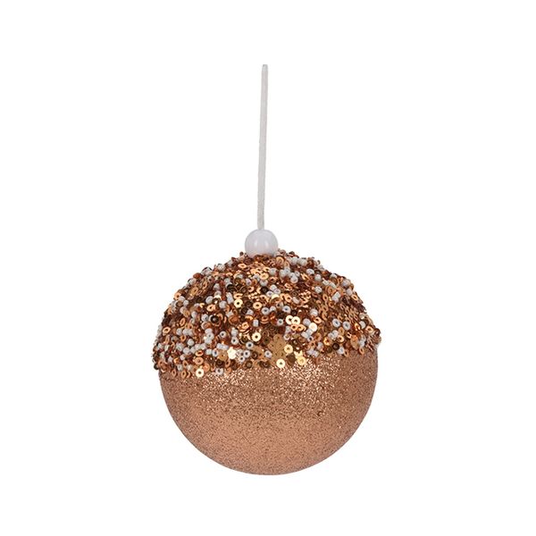 George &amp; Mason - Glitter And Sequins Xmas Ball - Brown Copper