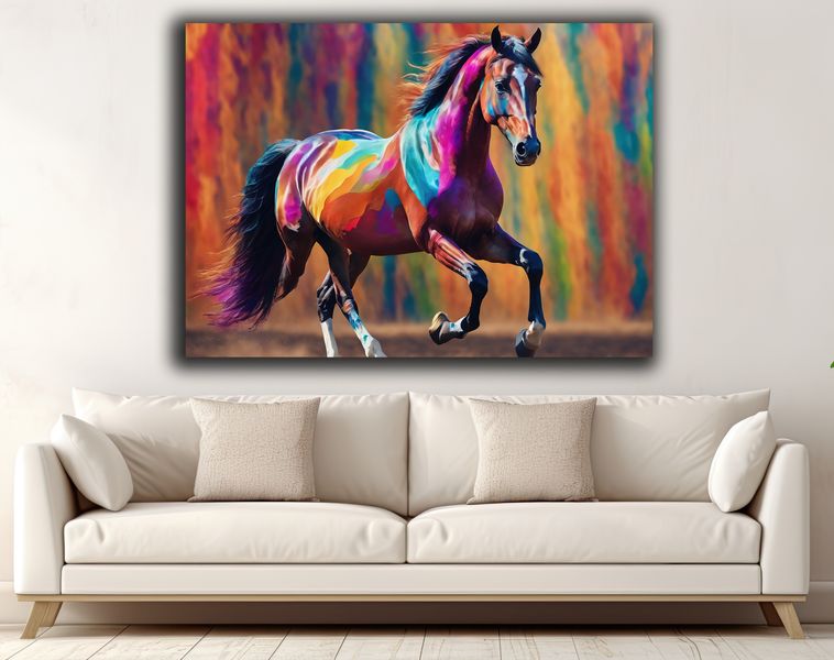 0214 Horse Power Abstract Canvas Wall Art
