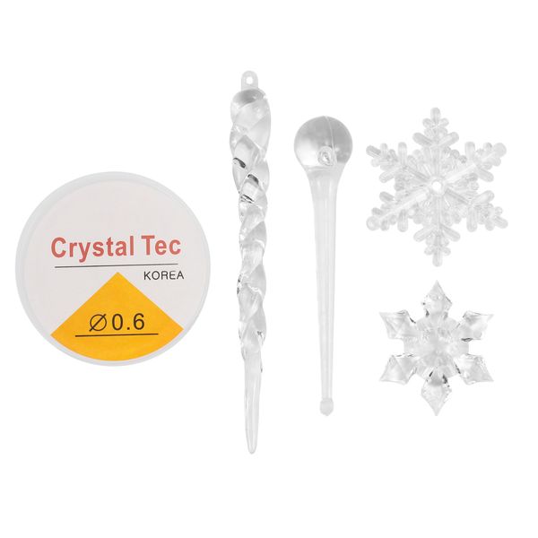 40PC Snowflake Icicle Christmas Ornaments New Year Ornaments Crystal Christ