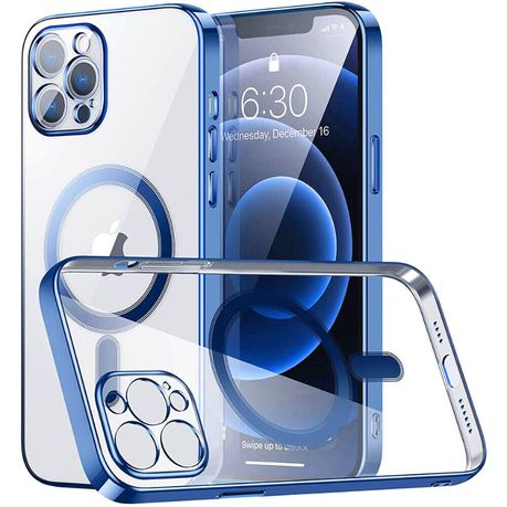 Electroplated Cover Compatible with iPhone 12 Pro -Blue Image