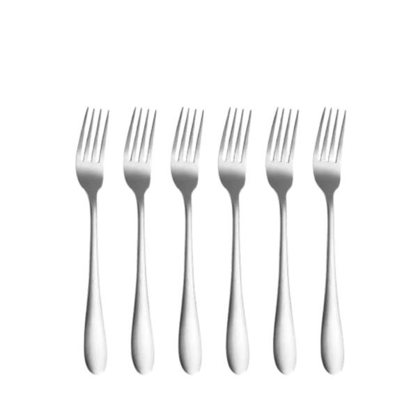G19-2-14 6-Piece Premium Stainless Steel Fork Set - Mirror Finish Cutlery