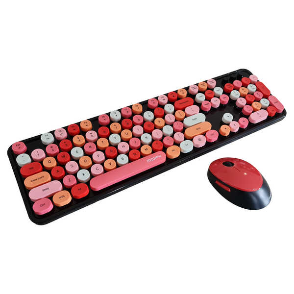 Sweet Mixed Color Cute Wireless Keyboard and Mouse Set 104 Keys