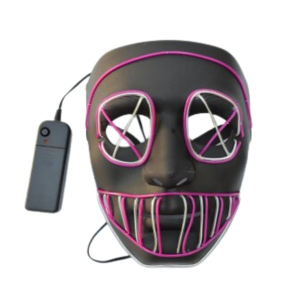 LED Light Up Mask - Purple &amp; Blue Glow | Halloween, Rave, Party &amp; Cosplay