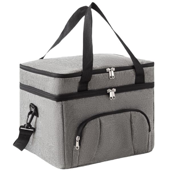 20L Large Cooler Bag Insulated Double-Layer Bag Leakproof for Camping