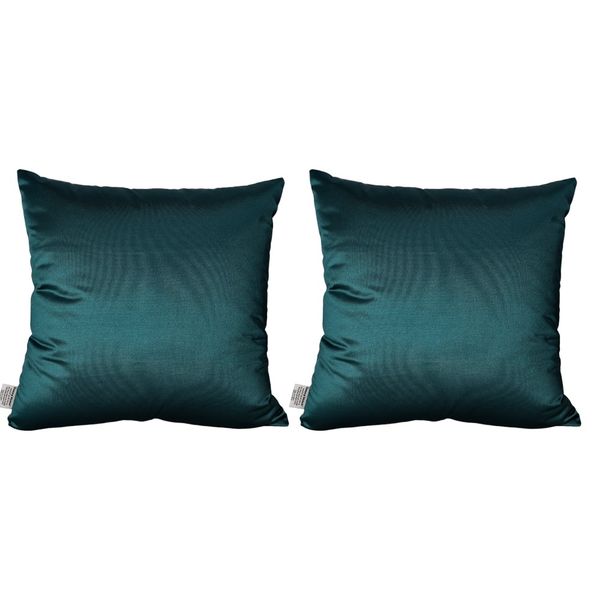 Danny Home Silk Fabric Blue-Green Pillowcase Cover 49cm Set of 2