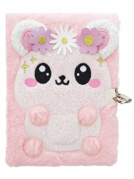 Baby Koala Bear Notebook with Lock - Puppy Eyes Secret Diary - A5 - Pink