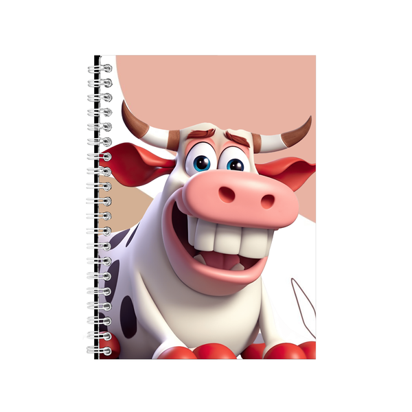 Smiling Cow A5 Notebook Pad with Lines Cow Funny Graphic Design Present 018