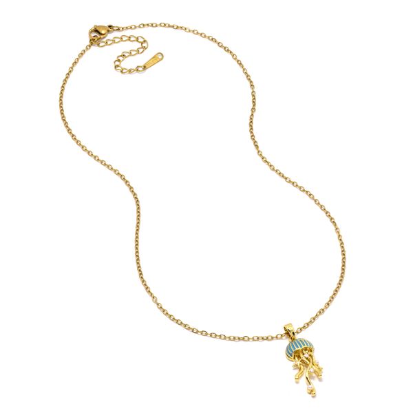 iDesire Blue Enamel Jellyfish Necklace