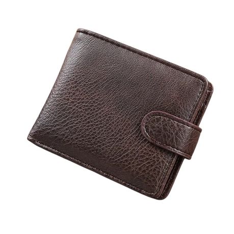 Men's Genuine Leather Bifold Wallet for 9 Cards - Dark Brown Image