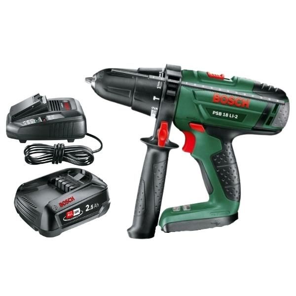 Bosch Cordless Lithium Ion Hammer Drill Kit PSB 18 LI2 Shop Today