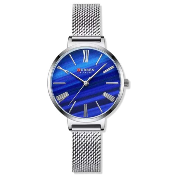 Curren - Celestial Blue Ladies' Quartz Watch - Silver Mesh with Blue Dial