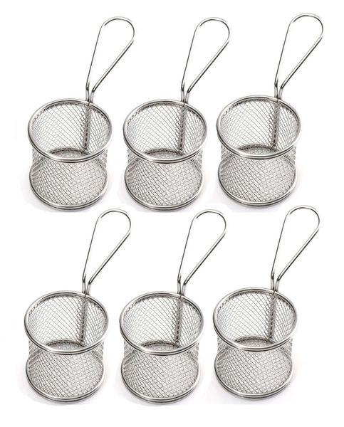 Circular Frying / Chip Basket 85 x 85mm Stainless Steel - 6 Pack Bundle