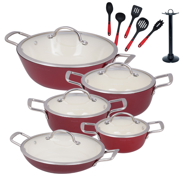 Snappy Chef 10pc Superlight Cast Iron Cookware Combo