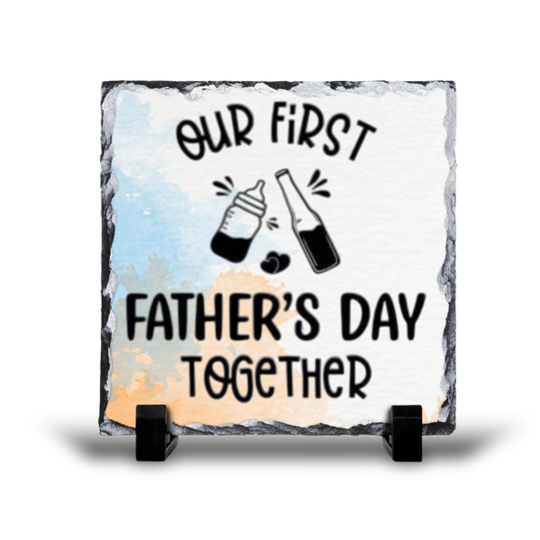 Our First Father's Day Together Gift Rock Slate