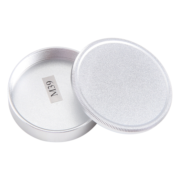 Metal Body Cap And Lens Rear Cap Set For M39 Ltm Lsm Leica Silver