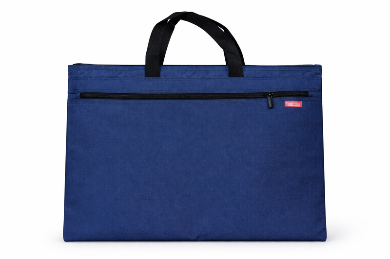 A3 Document Carry Bag with Compactible Zip &amp; Handles - Navy Blue-2 x Bags