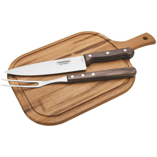 Tramontina 3 Piece Braai Set with Chopping Board