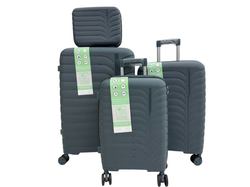 4-Piece PPS Luggage Set Hard Shell Travel Suitcase-M7899-Dark Blue