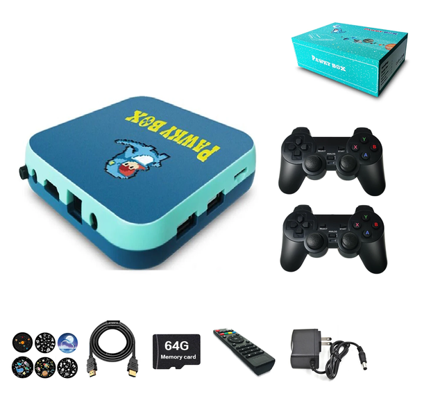 URK Pawky Box Video Game Consolee with 2 Controllers