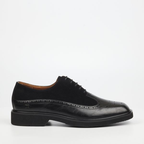 Mazerata Ilario 5 Men Faux Wax / Faux Suede Shoes - Black