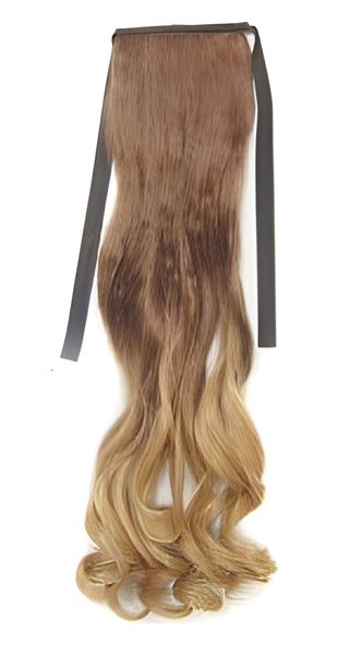 Tie-On Wavy Ponytail 55cm with Ribbons &amp; Clip