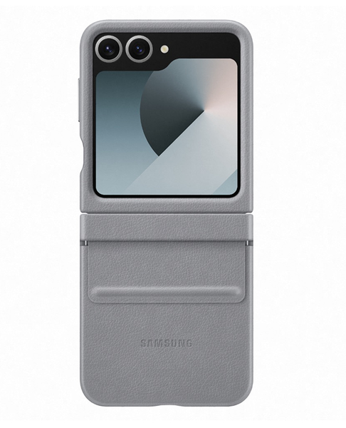 Samsung Original Vegan Leather Kindsuit Case For Galaxy Z Flip6 - Grey