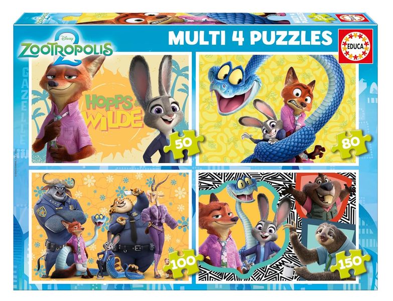 Educa Multi 4 Puzzles - Zootopia 2 - (50,80,100&amp;150 Piece)