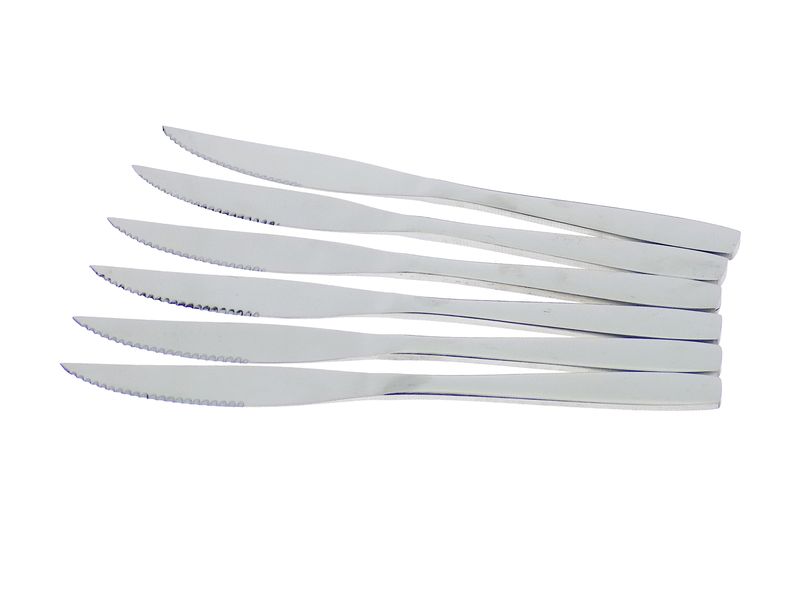 Elegant 6 Piece Stainless Steel Steak Knives