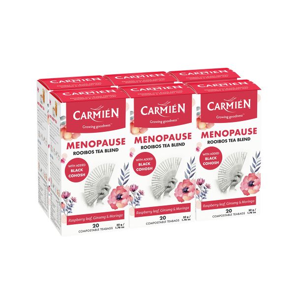 Carmién Menopause - Rooibos Herbal Tea with Raspberry Leaf (6 x 20 Teabags)