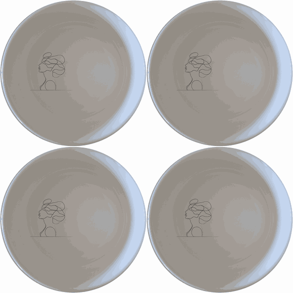 Woman Faces Hair Bowl Set of 4 - Range 3