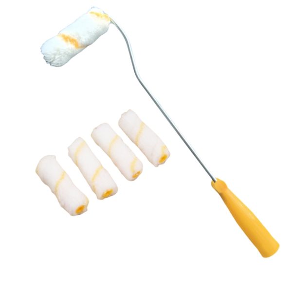4-Inch AEROPLANET Strong Plastic Handle Roller Paint Brush Set - 101mm