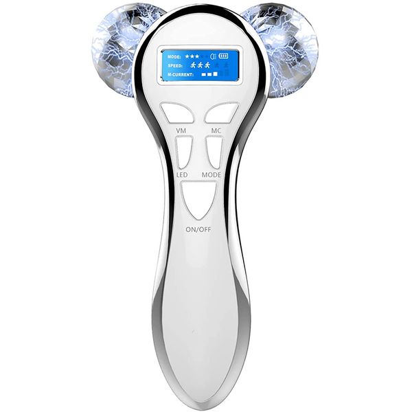 4D Microcurrent Face Massager Roller,Electric Rechargeable Face Lift Roller