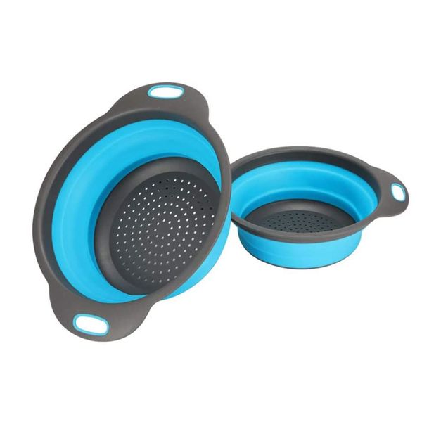 2 Foldable Strainers, Food-Grade Silicone Kitchen Strainer