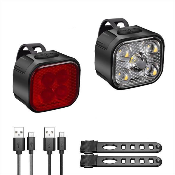 2 Pcs Bicycle Lights High Bright Front and Rear Cycling Lamp