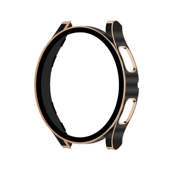 44mm PC Bumper Case compatible with Samsung Galaxy Watch 4 -Black/Rose Gold