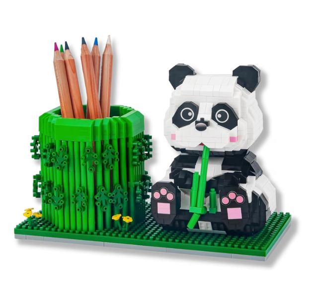 3D Panda Two-in-One Building Block Set, Adorable Desktop Pencil Holder