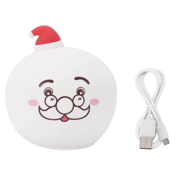 7-Color Changing Santa Claus Night Light, Portable Soft Silicone Children B