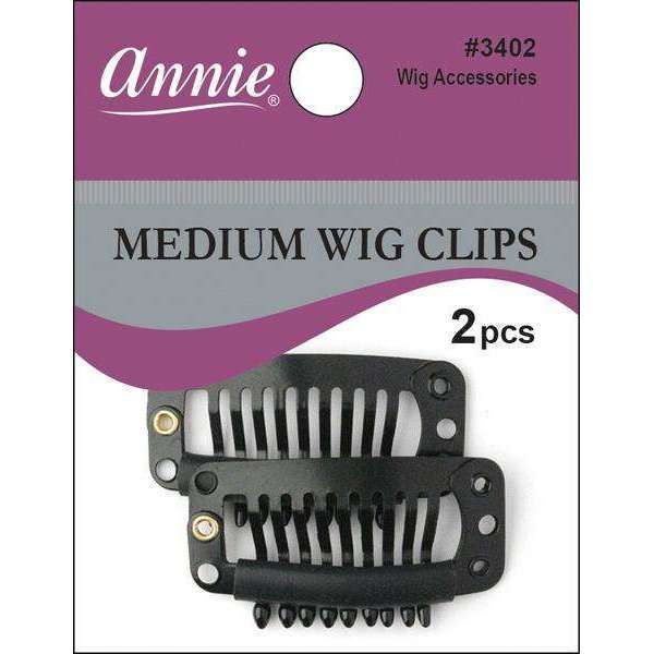 Annie Wig Clips Medium 2Ct Black- 6 Pack