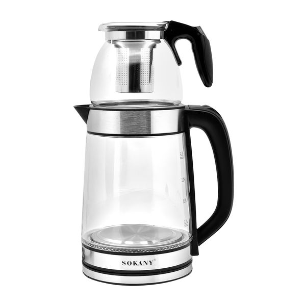 Sokany 2.2L Electric Glass Kettle with Teapot