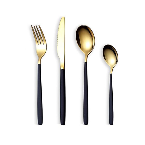 BUC Gold Stainless Steel Flatware Cutlery Set, Utensils Set for 6 - 24 Pieces
