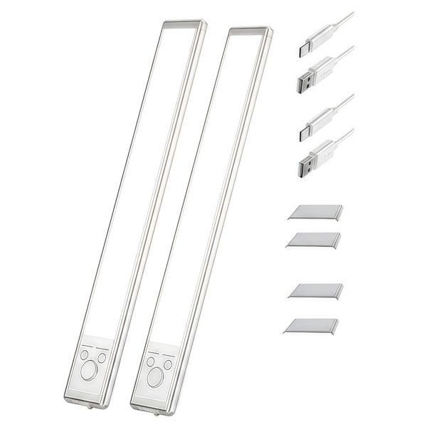 30cm Motion Sensor LED Light Bar 2 Pack USB Rechargeable Magnetic