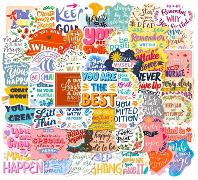 100 Piece - Inspirational &amp; Motivational Quotes Sticker Pack