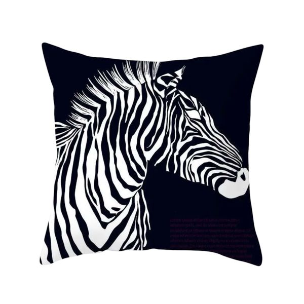 Black Plush Luxury Continental Cushion Covers - 60cm x 60cm-Zebra Black