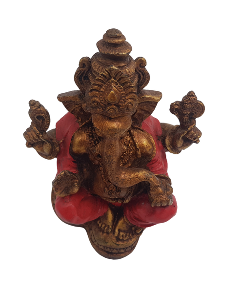Ornament Resin Ganesha - Red (17cm)