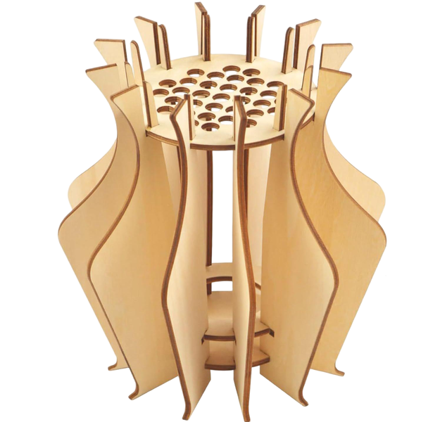 Wooden Vase Display Stand Block for LEGO Flower Bouquet, 20 cm Puzzle Vase
