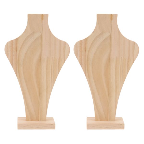 2-Pack Lightweight Solid Wood Vase Necklace Stand for Jewelry Display (Home/Pro)