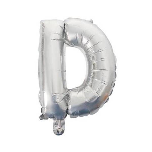 Silver Letter K Helium Balloon 35cm